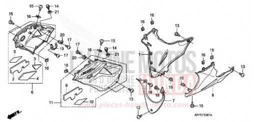 UNTERER WINDLAUF (CBR125RW7/RW9/RWA) CBR125RWA de 2010